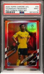 Youssoufa Moukoko [Red Carbon Fiber] #55 Soccer Cards 2020 Topps Chrome UEFA Champions League Prices