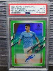 Joao Cancelo [Neon Green Refractor] #CA-C Soccer Cards 2020 Topps Chrome UEFA Champions League Autographs Prices