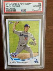 Zach Greinke [Pitching] #46 Baseball Cards 2013 Topps Opening Day Prices