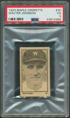Walter Johnson Baseball Cards 1923 Maple Crispette Prices