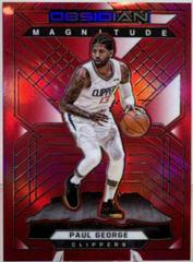 Paul George [Red Flood] Basketball Cards 2021 Panini Obsidian Magnitude Prices
