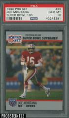 Joe Montana #33 Football Cards 1990 Pro Set Super Bowl 160 Prices