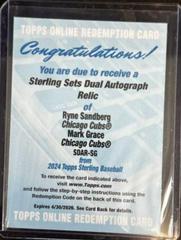 Mark Grace / Ryne Sandberg #SDAR-SG Baseball Cards 2024 Topps Sterling Dual Autograph Relic Prices