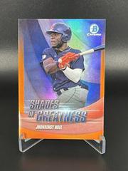 Jhonkensy Noel [Orange] Baseball Cards 2022 Bowman Chrome Shades of Greatness Prices