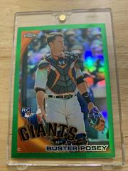 Buster Posey [Green Refractor] #221 Baseball Cards 2010 Topps Chrome Prices