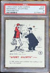 Baseball Scuffing [Prohibited] Baseball Cards 1963 Gad Fun Cards Prices