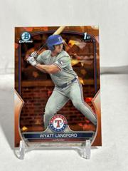 Wyatt Langford [Orange Sapphire] #BDC-106 Baseball Cards 2023 Bowman Draft Chrome Sapphire Prices