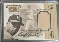 Eddie Mathews Baseball Cards 1999 Upper Deck Piece of History 500 HR Club Prices
