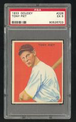 Tony Piet Baseball Cards 1933 Goudey Prices