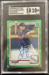 Vaughn Grissom [Green Refractor] #CPAVG Baseball Cards 2020 Bowman Chrome Prospect Autographs Prices