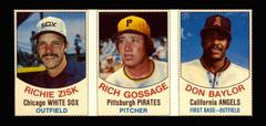 Zisk, Gossage, Baylor [Hand Cut Panel] Baseball Cards 1977 Hostess Prices