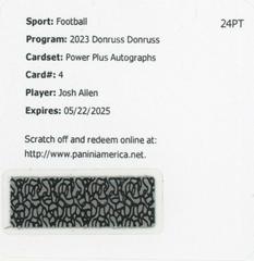 Josh Allen [Autograph] #PP-4 Football Cards 2023 Panini Donruss Power Plus Prices