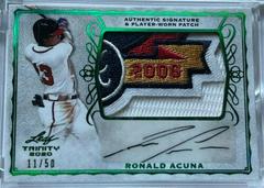Ronald Acuna [Green] #PA-RA1 Baseball Cards 2020 Leaf Trinity Patch Autographs Prices