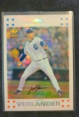 Justin Verlander [White Refractor] #76 Baseball Cards 2007 Topps Chrome Prices