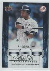 Derek Jeter #DJ42 Baseball Cards 2008 Upper Deck Spectrum Jeter Retrospectrum Prices