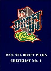 Checklist 1 #94 Football Cards 1994 Classic Prices