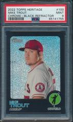 Mike Trout [Chrome Black] #100 Baseball Cards 2022 Topps Heritage Prices