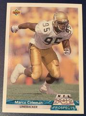 Marco Coleman #G6 Football Cards 1992 Upper Deck Gold Prices