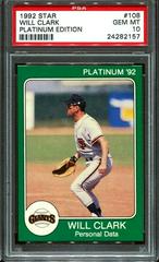 Will Clark Baseball Cards 1992 Star Platinum Edition Prices