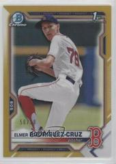 Elmer Rodriguez Cruz [Gold Refractor] Baseball Cards 2021 Bowman Draft Chrome Prices