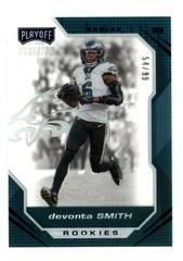 DeVonta Smith [Blue] #PMR-7 Football Cards 2021 Panini Chronicles Playoff Momentum Rookies Prices