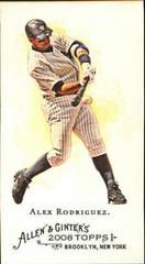 Alex Rodriguez [Mini Bazooka Back] #1 Baseball Cards 2008 Topps Allen & Ginter Prices