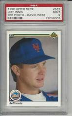 Jeff Innis [Err Photo David West] #562 Baseball Cards 1990 Upper Deck Prices