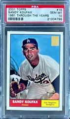 Sandy Koufax [1961] #15 Baseball Cards 2001 Topps Through the Years Prices
