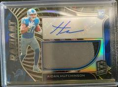Aidan Hutchinson [Hyper] #RAD-AHU Football Cards 2022 Panini Spectra Radiant Rookie Patch Signatures Prices