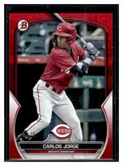 Carlos Jorge [Red] #BD-105 Baseball Cards 2023 Bowman Draft Prices