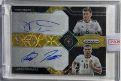 Lukas Podolski, Toni Kroos [Gold] Soccer Cards 2022 Panini Prizm World Cup Dual Signatures Prices