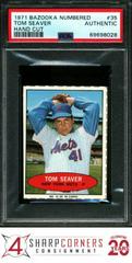 Tom Seaver [Hand Cut] #35 Baseball Cards 1971 Bazooka Numbered Prices