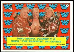 Dino Bravo, Johnny Valiant, Greg The Hammer Valentine #9 Wrestling Cards 1987 Topps WWF Stickers Prices