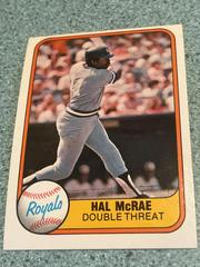 Hal McRae [LT. Blue Royals on Front] #41 Baseball Cards 1981 Fleer Prices