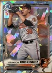 Grayson Rodriguez [Aqua Refractor] #BCP-118 Baseball Cards 2021 Bowman Sapphire Prices