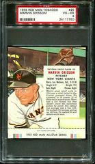 Marvin Grissom #25 Baseball Cards 1955 Red Man Tobacco Prices