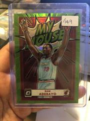 Bam Adebayo [Green] #16 Basketball Cards 2020 Panini Donruss Optic My House Prices