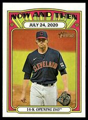 Shane Bieber Baseball Cards 2021 Topps Heritage Now And Then Prices