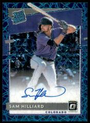 Sam Hilliard [Teal Velocity] Baseball Cards 2020 Panini Donruss Optic Rated Rookies Signatures Prices
