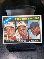 NL RBI Leaders [Johnson, Robinson, Mays] #219 Baseball Cards 1966 Topps Prices