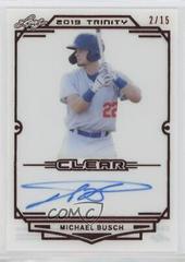 Michael Busch [Red Foil] #CA-MB1 Baseball Cards 2019 Leaf Trinity Clear Autograph Prices