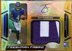 Zay Flowers [Gold] #FFMS-4 Football Cards 2023 Panini Certified Freshman Fabric Mirror Signatures Prices