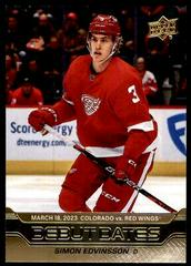 Simon Edvinsson [Gold] Hockey Cards 2023 Upper Deck Debut Dates Prices