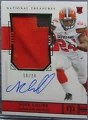Nick Chubb [Green Jersey Number] Football Cards 2018 National Treasures Patch Autograph Prices