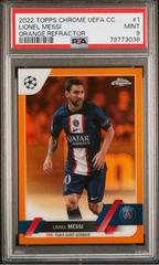 Lionel Messi [Running Orange Refractor] #1 Soccer Cards 2018 Topps Chrome UEFA Champions League Prices