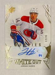 Jordan Harris [Gold] Hockey Cards 2022 SPx White Out Rookie Autographs Prices