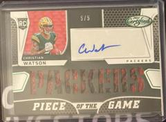 Christian Watson [Green] Football Cards 2022 Panini Certified Piece of the Game Signatures Prices
