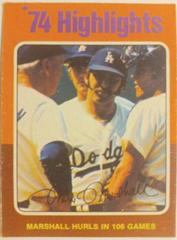 '74 Highlights [Mike Marshall] #6 Baseball Cards 1975 O Pee Chee Prices
