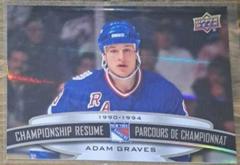 Adam Graves #CR-8 Hockey Cards 2023 Upper Deck Tim Hortons Legends Championship Resume Prices