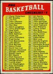 NBA Checklist 1-144 [Copyright Extends to #110] Basketball Cards 1971 Topps Prices
